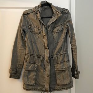 Cotton jacket with zipper and snap buttons, XXXS FITS LIKE XXS